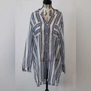 2 FOR $30 Joe Fresh lightweight long sleeve striped blouse